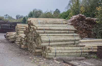 Poteaux pour cloture de l'entreprise Cloture Bois Boscher à MOYAUX 14590 Normandie France